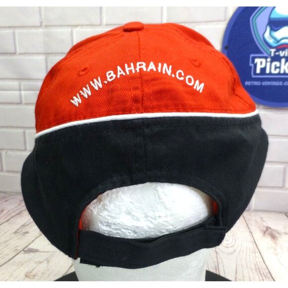 Red & Black Bahrain Embroidered Adjustable Baseball Cap With Flag Crest Design - Picture 3 of 5